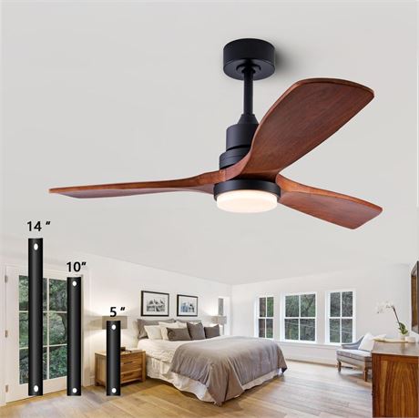 36" Ceiling Fan [with Lighting Remote Control], Indoor Outdoor Modern Wooden