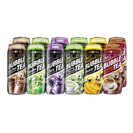 (Pack of 12) INOTEA Bubble Tea | Choose One Flavor: Brown Sugar, Taro,