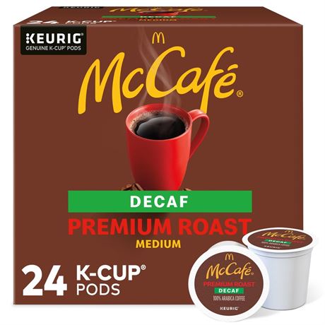 McCafé McCafe, Decaf Premium Medium Roast K-Cup Coffee Pods, 24 Count