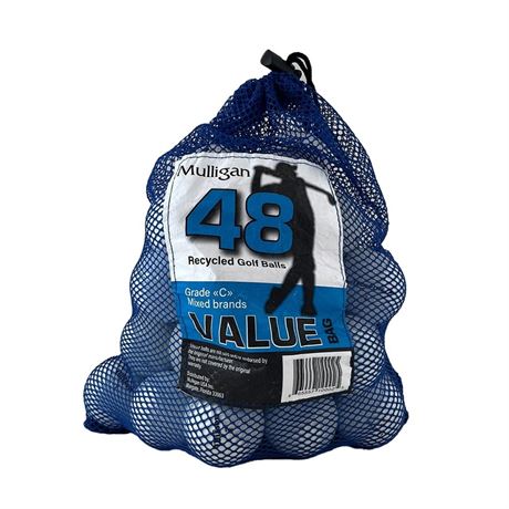 48 Mixed Brands Used Recycled White Golf Balls, by Mulligan