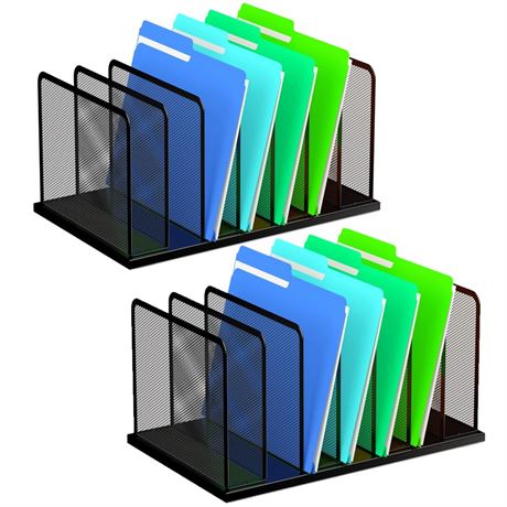 Kuntine.B Desk File Organizer Upright Mesh Desktop Organizer File Sorter Office