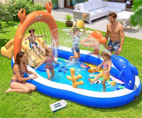 StarOcean 2026 Large Inflatable Play Center,Kiddie Pool with Water