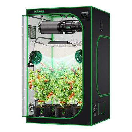 VIVOSUN S448 4x4 Grow Tent, 48"x48"x80" High Reflective Mylar with Observation