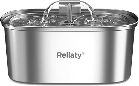 Cat Water Fountain Stainless Steel: 3.2L/108oz Pet Foundatin Water Bowl for