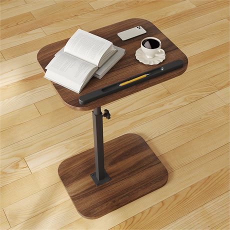 Side Table Sofa Tv Tray Height Adjustable C Shaped End Table 360° Swivel