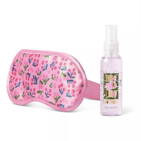 Core Bamboo Pillow Mist & Satin Sleep Mask Set, Pink