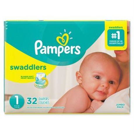 Pampers Swaddlers Jumbo S1 4X32EA