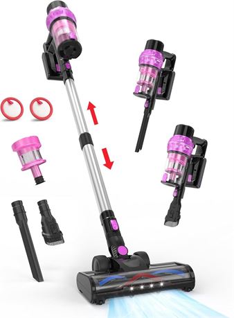 Cordless Vacuum Cleaner,7 in 1 Lightweight Stick Vacuum, 30Kpa Rechargeable