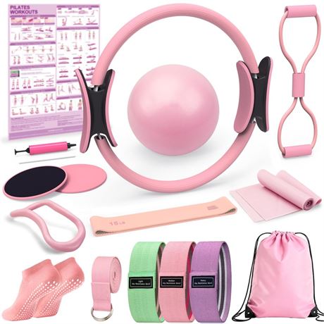 Pilates Kit for Home Workouts, Pilates Equipment Ring and Ball Set, Pilates