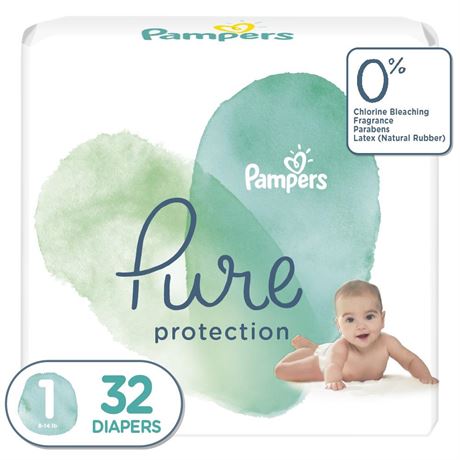 Pampers Pure Protection Newborn Diapers, Size 1, 32 Ct | CVS