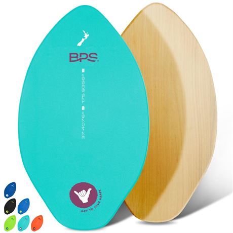 BPS New Zealand ‘Shaka’ Skimboard with Colored EVA Grip Pad and High Gloss