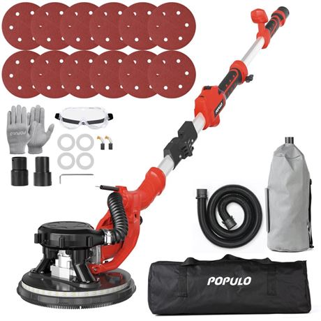 POPULO Drywall Sander, 810W 7A Electric Drywall Sander with Vacuum Attachment,