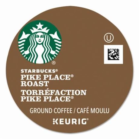 4 pack Starbucks K-Cup Pike Place Roast Coffee - Medium - 24/Box 12434812