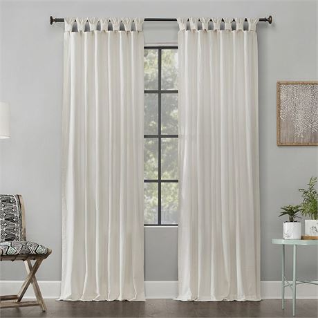 Archaeo 52" X 108" Washed Cotton Twist Tab Curtain - Ivory