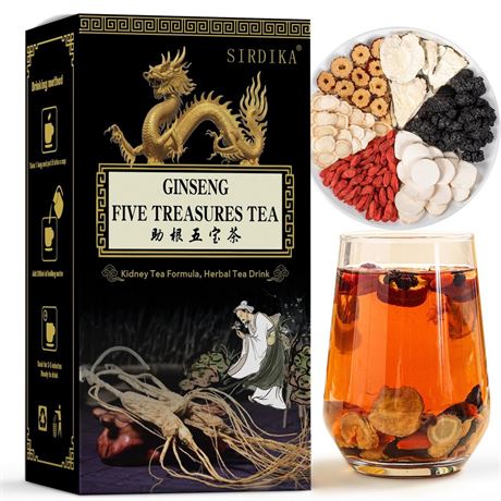 Ginseng Five Treasure Tea, Kidney Teas Formula Ginseng Six Treasure Tea, 6