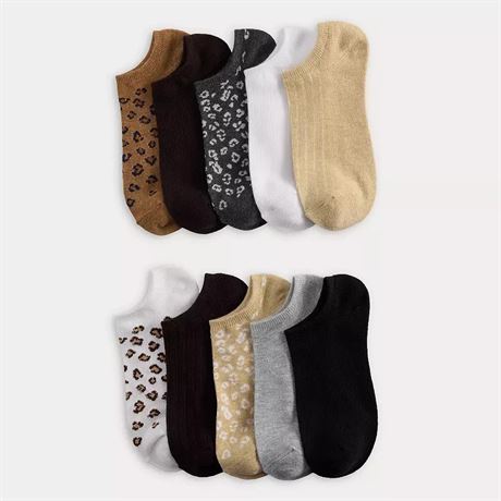 Women's Sonoma Goods for Life® 10-pk. Leopard No-Show Socks,