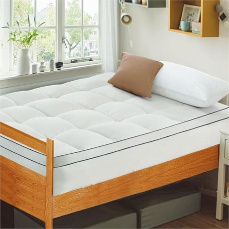 CYMULA Twin Size Mattress Topper, Dorm Mattress Topper Twin, Cooling Mattress