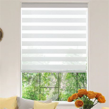 Zebra Roller Window Blinds,Custom Cut to Size,Roller Blinds Dual Layer Roller