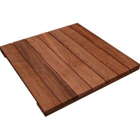 Flybold Acacia Wood Patio Flooring Interlocking Deck Tiles (Pack Of 10, 12" X