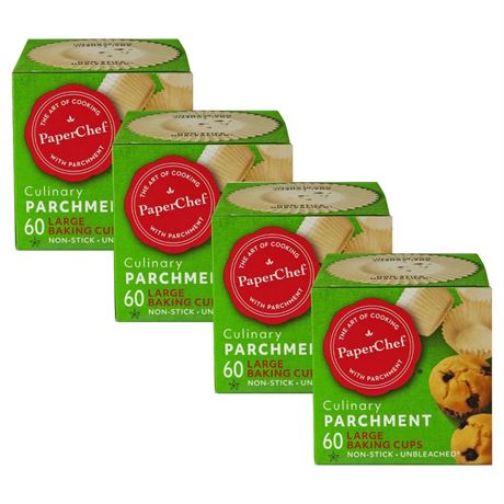 PaperChef – Large Parchment Baking Cups – Easy Release, Non-Stick, Unbleached &