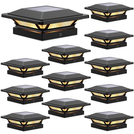 SIEDiNLAR 4x4 Solar Post Cap Lights 16 LEDs 2 Modes 3.5x3.5 4x4 Wooden Vinyl