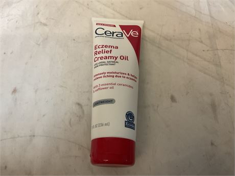 CeraVe Eczema Relief Creamy Body Oil for Itchy Dry Skin with Colloidal Oatmeal,