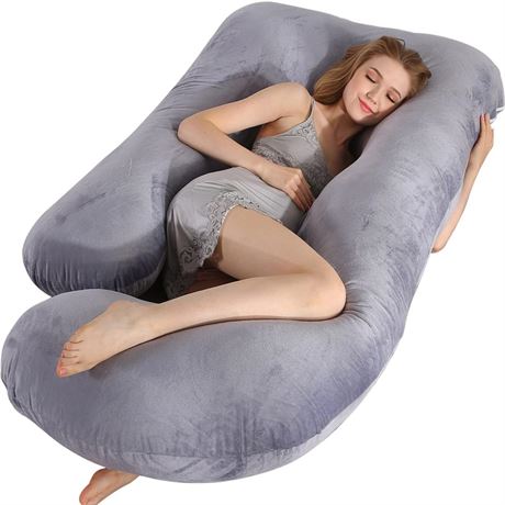 BATTOP Pregnancy Pillow for Sleeping,Full Body Maternity Pillow with Removable