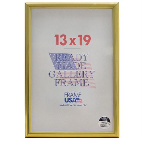 Frame USA 13x19 Deluxe Polystyrene Plastic Poster Frames (Gold), Made in America