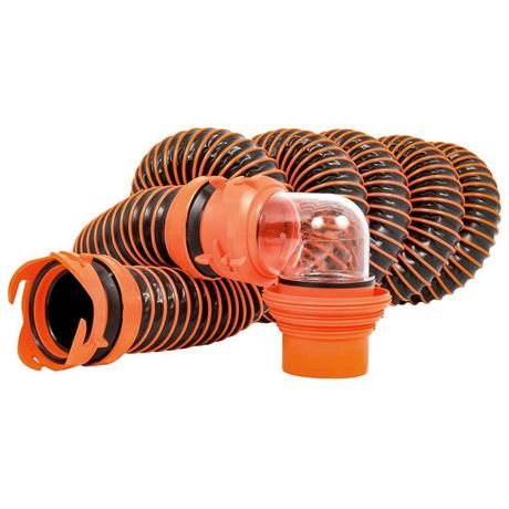 Camco RhinoEXTREME 15-Foot Camper/RV Sewer Hose Kit | Features TPE Technology