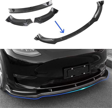 powoq Front Lip Compatible with Tesla Model Y Front Bumper Lip Spoiler Wing