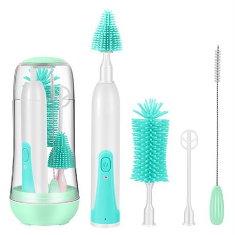 Electric Baby Bottle Brush Cleaner Set,8 in 1 Automatic Baby Bottle Cleaning