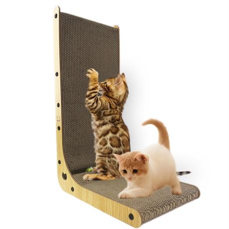 L Shape Cardboard Cat Scratcher, 23.6inch Vertical Cat Scratching Board