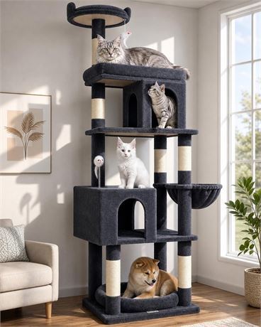 Globlazer Heavy Duty Cat Trees for Large Cats, Sturdy 72in Maine Coon Cat Tree