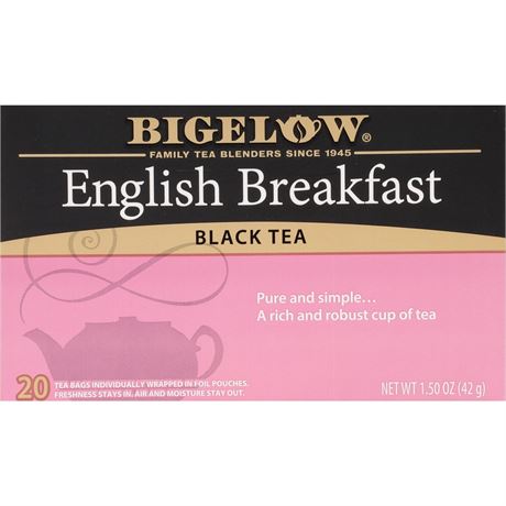 Bigelow Tea Bigelow English Breakfast, Black Tea Bags, 20 Count