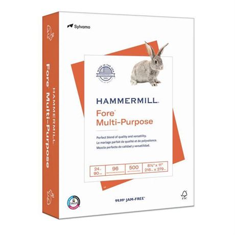 Hammermill Printer Paper, Fore Multipurpose 24 lb Copy Paper, 8.5 x 11 - 1 Ream