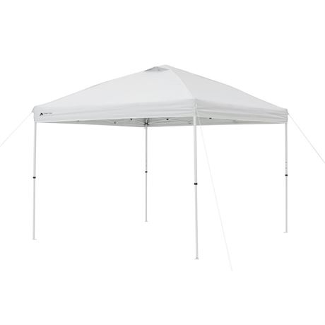 Ozark Trail Simple Push Straight Leg Instant Canopy, White, 10 ft x 10 ft