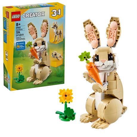 LEGO Creator 3in1 Cute Bunny - Building Toys Set W/ 3 Building Options, Bunny,