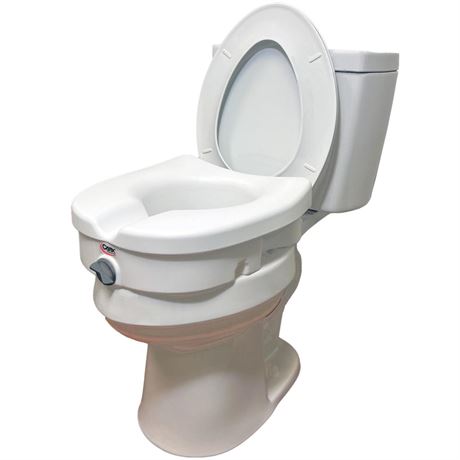 Carex E-Z Lock Raised Toilet Seat, Adds 5 Inches to Toilet Height, Elderly and