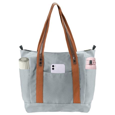 Women Tote Bag with Zipper, Large Work Gym Laptop Shoulder Handbag for Travel