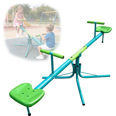 Teeter Totter Seesaw for Kids Outdoor-Sit and Spin Teeter Totter with 5-Prong