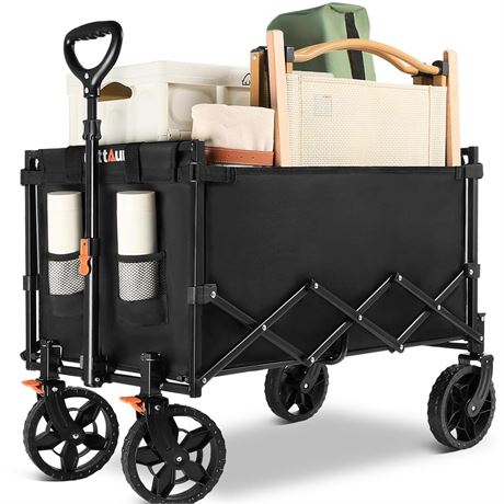 Collapsible Wagon Cart Heavy Duty Foldable, Portable Folding Wagon with