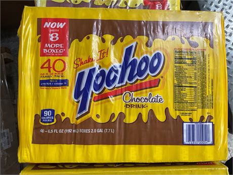 Yoo-hoo Chocolate Drink Boxes, Chocolate, 6.5 Oz Box, 40/Carton 072350000542 -