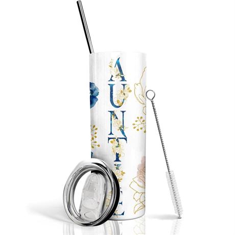 Aunt Tumbler - Auntie Cups Auntie Gifts from Niece - 20 Oz Insulated Auntie