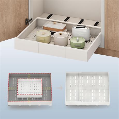 Pull out Cabinet Organizer,Expandable Width(23"-31"),Depth(17"-24") with 5