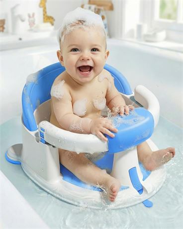 ONTHEWEI Baby Bath Seats for Babies Sitting Up, Non-Slip Baby Bathtub with 3