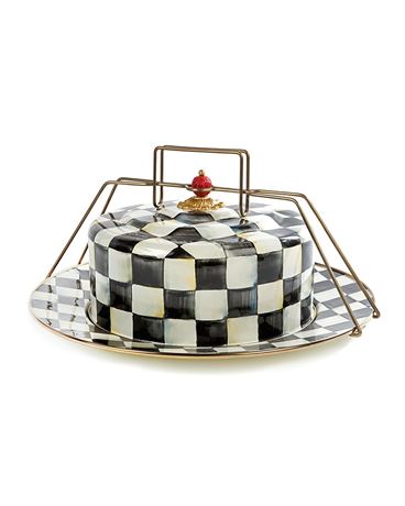 MacKenzie-Childs Courtly Check Enamel Cake Carrier