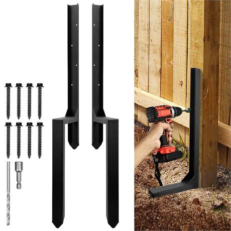 3.42 FT Fence Post Repair Kit, Heavy Duty Steel Fence Post Anchor Ground Spike