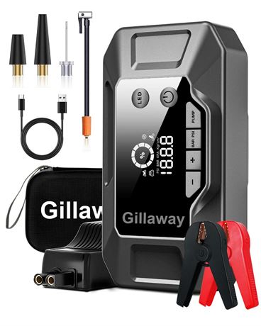 Q11 4000A Car Jump Starter with Air Compressor Combo 150PSI, Portable Car