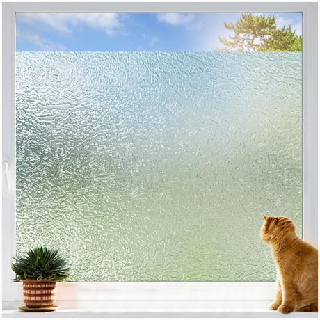 Window Privacy Film Frosted Glass Window Film Decorative Static Window Cling