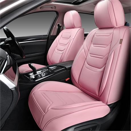 Tiehesyt Car Seat Covers Full Set, Breathable Leather Automotive Front And Rear